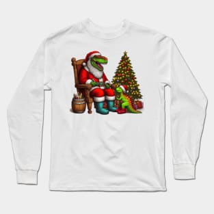 Dinosaur Christmas Long Sleeve T-Shirt